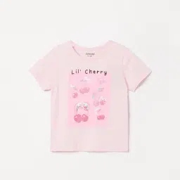 Juniors by Lifestyle Girls Light Pink Cotton Printed T-Shirt-picture-32