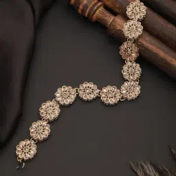 Aatmana Kundan-Studded Floral Shaped Golden Matha Patti for Women & Girls-image-15