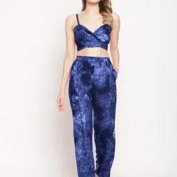 aoba Erotissch Blue Cotton Cotton Tie & Dye Beachwear Co-Ord Set-picture-35