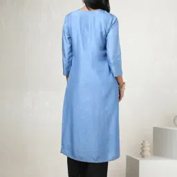 Soch Blue Regular Fit Embellished Kurta image 2