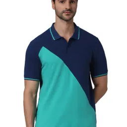 celio celio* Green & Blue Regular Fit Cotton Polo T-Shirt-picture-41