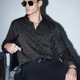 Van Heusen Black Slim Fit Printed Shirt-picture-15