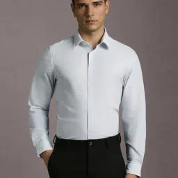Louis Philippe Blue Slim Fit Printed Shirt-picture-10