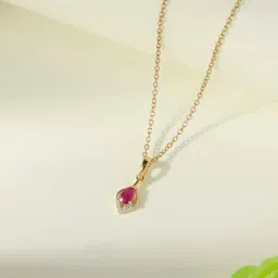 Ornate Jewels 925 Silver 18K Gold Plated Natural Thai Ruby Drop Necklace-picture-21