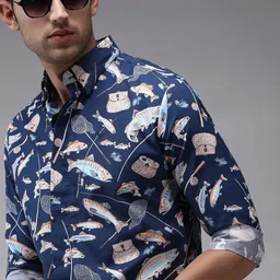 SHOWOFFFF Men Comfort Slim Fit Printed Casual Shirt image 4