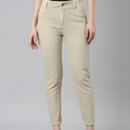 SHOWOFF Beige Denim Regular Fit Mid Rise Jeans-image-63