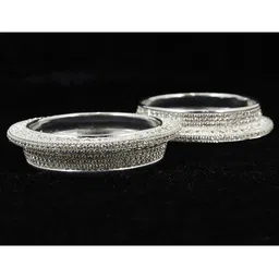 ZULKA Set of 2 Alloy Metal Gold Plated BanglesStudded Zircon Stone image 5