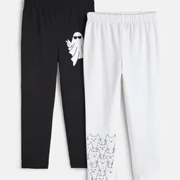 You Got Plan B Pack Of 2 Printed Mid-Rise Ankle-Length Leggings-picture-22