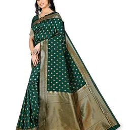 KALINI Woven Design Zari Silk Blend Kanjeevaram Saree image 2