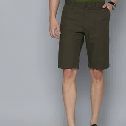 Indian Terrain Men Solid Pure Cotton Slim Fit Chino Shorts-picture-15