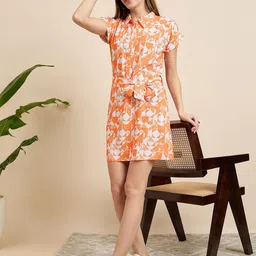 DressBerry Print Crepe A-Line Mini Dress image 5
