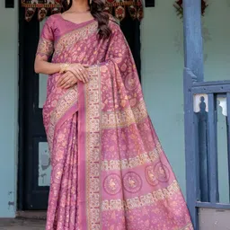 MAHARANI COUTURE Ethnic Motifs Pure Cotton Banarasi Saree-picture-12