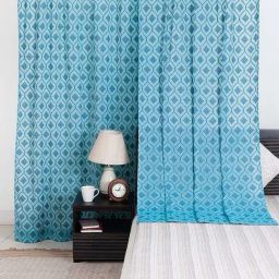 fabindia home Fabindia Netra Teal Cotton 120 GSM Cushions-picture-3