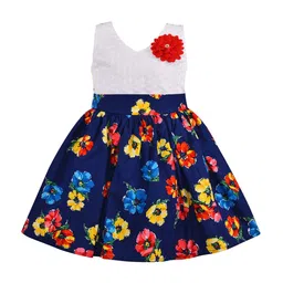 Wish Karo Navy Blue Floral Dress-image-69