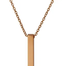 N3VO Men Rose Gold-Plated Rectangle Shaped Necklace-picture-26