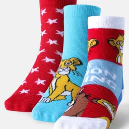 Cute Walk by Babyhug Disney Non Terry Anti-bacterial Socks  Lion King Graphics Pack of 3 - Multicolour-picture-14