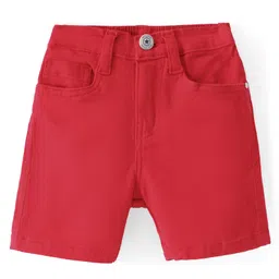 Babyhug Twill Woven Shorts With Stretch - Red image 1