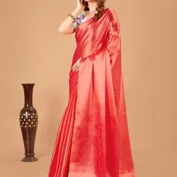 Aruna Sarees Solid Satin Saree image 4
