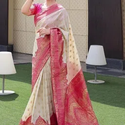 tammu designer Woven Design Zari Art Silk Handloom Banarasi Saree-picture-11