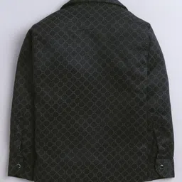 Fourfolds Cotton Blend Woven Full Sleeves Geometric Printed Shirt - Black image 3