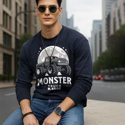 R.Code by The Roadster Life Co. Men Graphic Printed Pullover Sweatshirt image 2