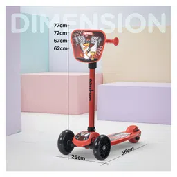 Baybee Joyster Kick Scooter for Kids with 4 Height Adjustable | Foldable Runner Scooters with Magic Board & LED Lights | 3 Wheel Baby Scooters with Rear Brake, Skate Scooter for kids (Red) image 3
