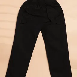Cutiekins Cotton Woven Solid Mid Rise Frill Detailed Trousers - Black image 4