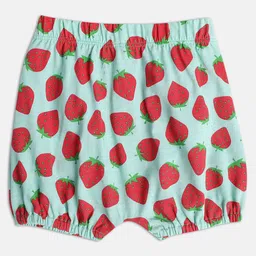 MINI KLUB Cotton Pack Of 3 Solid & Polka Dots Printed Shorts - Green Red & White image 5