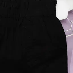 Cutiekins Cotton Woven Solid Mid Rise Frill Detailed Trousers - Black image 5