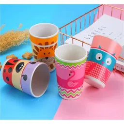 FunBlast Flamingo Design Bamboo Fibre Glass Pink Pack of 3  - 380 ml image 5