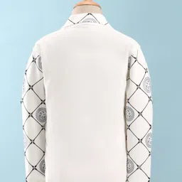 Dapper Dudes Full Sleeves Abstract Printed Blazer With Tee Set - White image 5