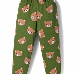 Babyhug Cotton Knit Full Sleeves Co-ords Night Suit With Animal Print - Green image 5