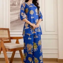 ME & MY Printed Round Neck Top & Palazzos Co-Ords image 3