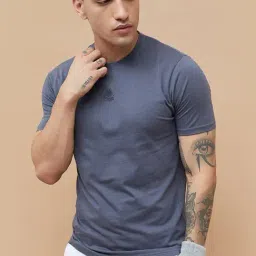 Kappa Blue Cotton Regular Fit Texture T-Shirt-picture-25