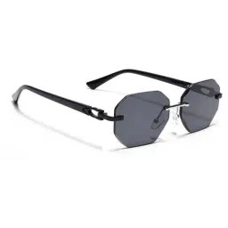 Voyage Black UV Protection Irregular Unisex Sunglasses-image-3