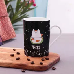 Clay Craft Black & White Ceramic 8.5 cm Milk Mug (0.33 L) - Set of 2-picture-14