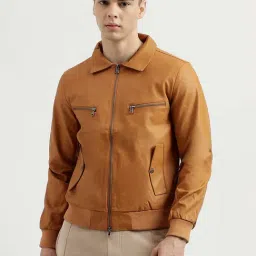 United Colors of Benetton Brown Regular Fit Shirt Collar Jacket-image-95