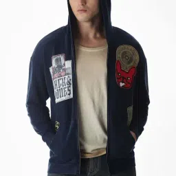 Jack & Jones Blue Cotton Oversized Printed Hooded Sweatshirt-picture-28