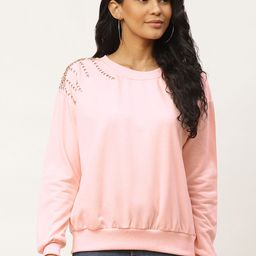 Belle Fille Women Pink Solid Sweatshirt-picture-5