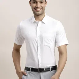 Turtle White Cotton Regular Fit Dobby Shirt-image-48