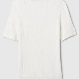 GAP Off White Slim Fit Solid Pullover image 4