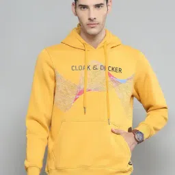 Cloak & Decker Mens Printed Mustard Hooded Neck Full Sleeve Sweatshirt-image-46