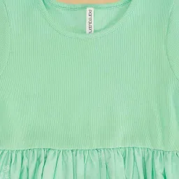 Pantaloons Junior Kids Paradise Green Cotton Printed Dress image 5