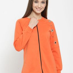Belle Fille Women Orange Solid Sweatshirt-picture-23