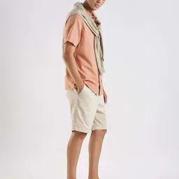 CALVIN KLEIN Orange Solid Regular Fit Linen Shirt image 5