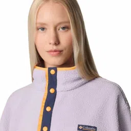 Columbia Womens Purple Helvetia II Cropped Half Snap Fleece Pullover image 5