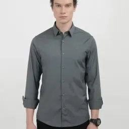 Calvin Klein Grey Cotton Slim Fit Shirt-picture-19