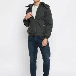 Duke Olive Slim Fit Hooded Jacket image 5