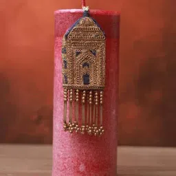 Soulflower Pink Wax Pillar Candle (Love Is In The Air) - Set of 1-picture-15