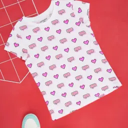 Pantaloons Junior White & Pink Cotton Printed T-Shirt-picture-31